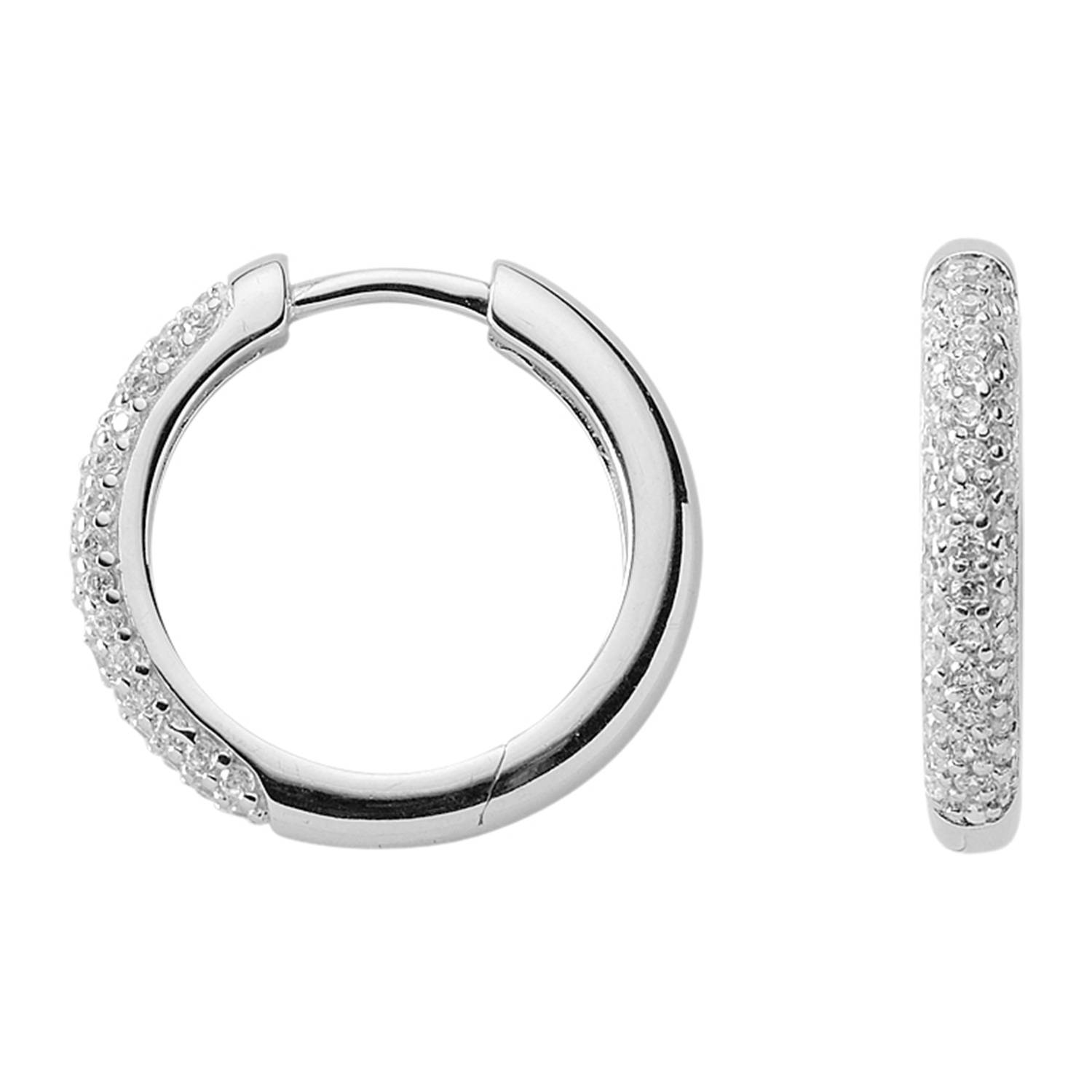 SELVA Creolen Silber 925/rh Ø 18,00 mm Zirkonia