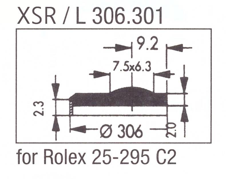 ULTRA D Glas XSR/L 306.301 Saphir