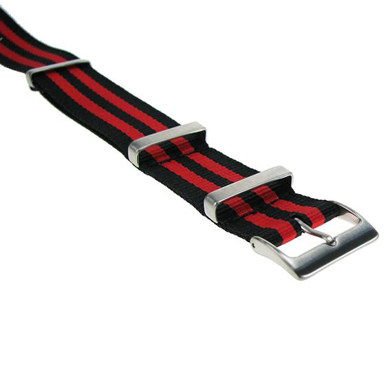 SELVA Nylonband schwarz-rot gestreift, 20mm