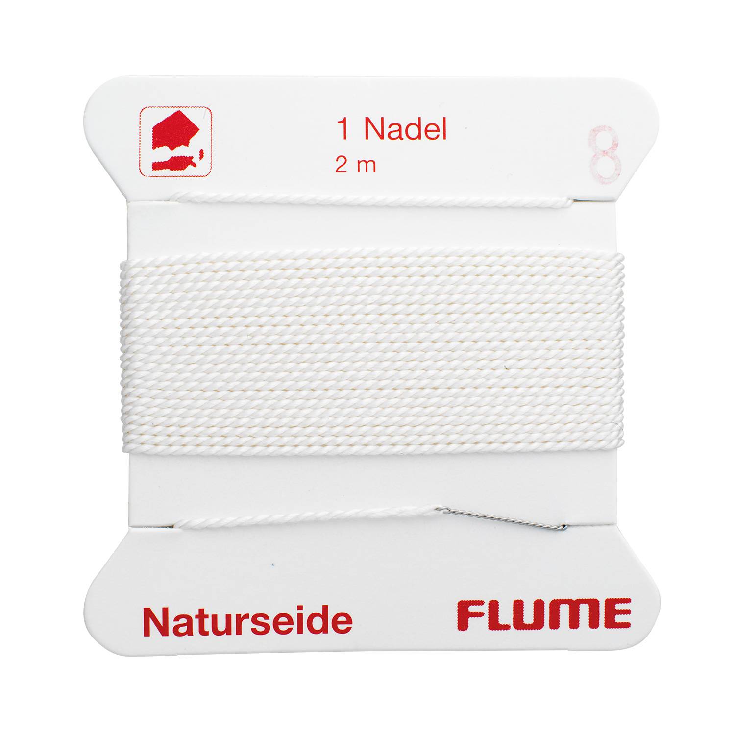 SELVA Perlseide Natur weiß Nr-4-0,60mm - 2m / 1 Nadel