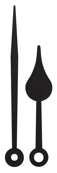 SELVA Zeigerpaar Birne schwarz Kunststoff Funkuhr Minuten-L. 79mm