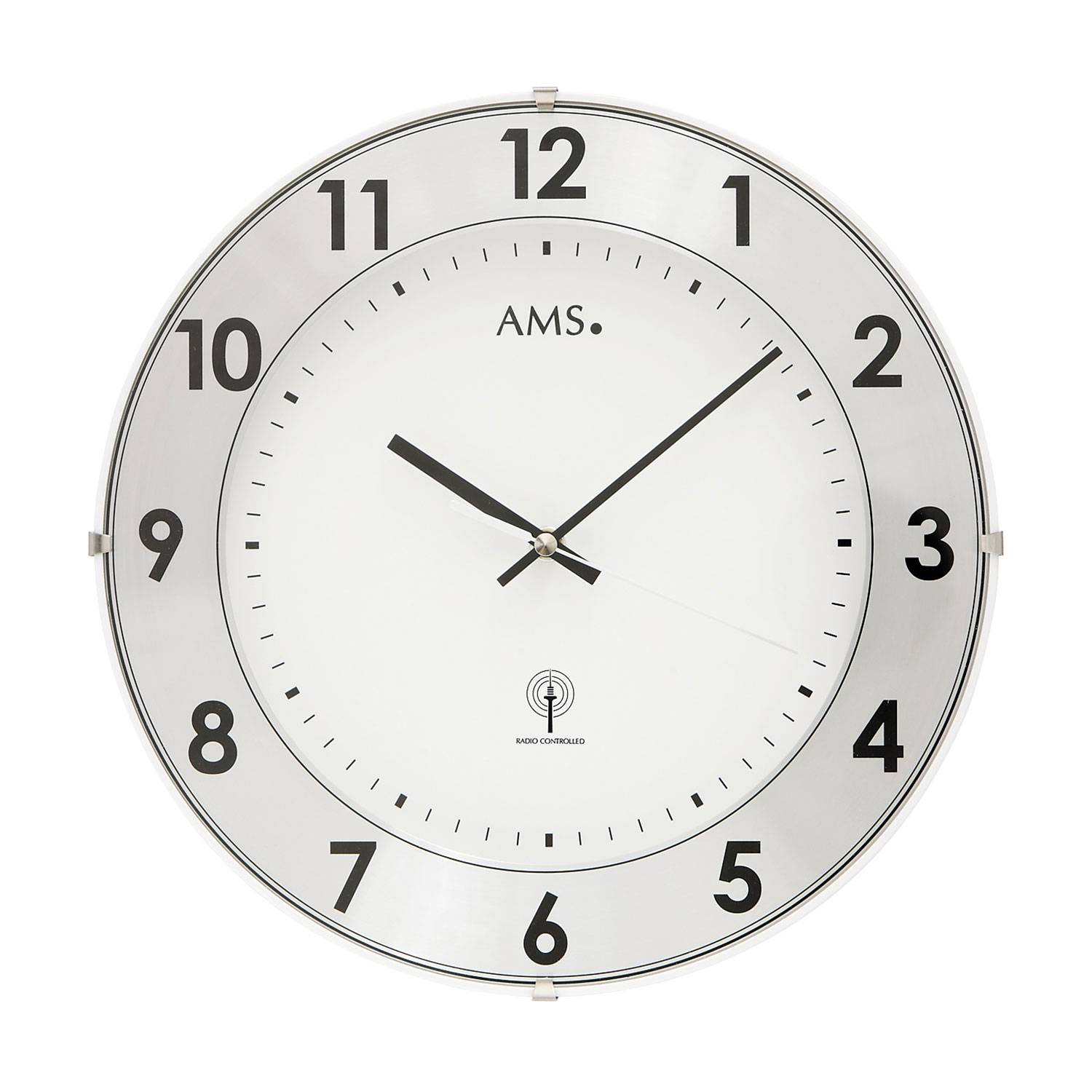 AMS 5948 Funk-Wanduhr mit Aluminium-Zahlenring