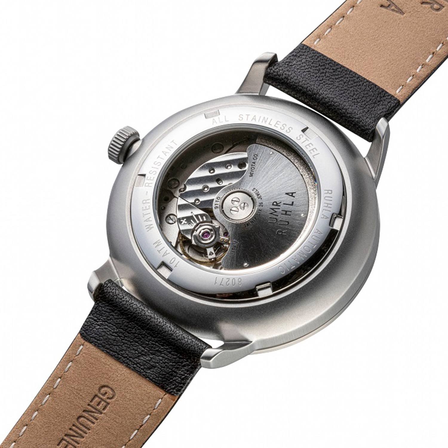 UMR RUHLA Herren-Armbanduhr Automatic 80271, Edelstahl, Mineralglas, Lederband