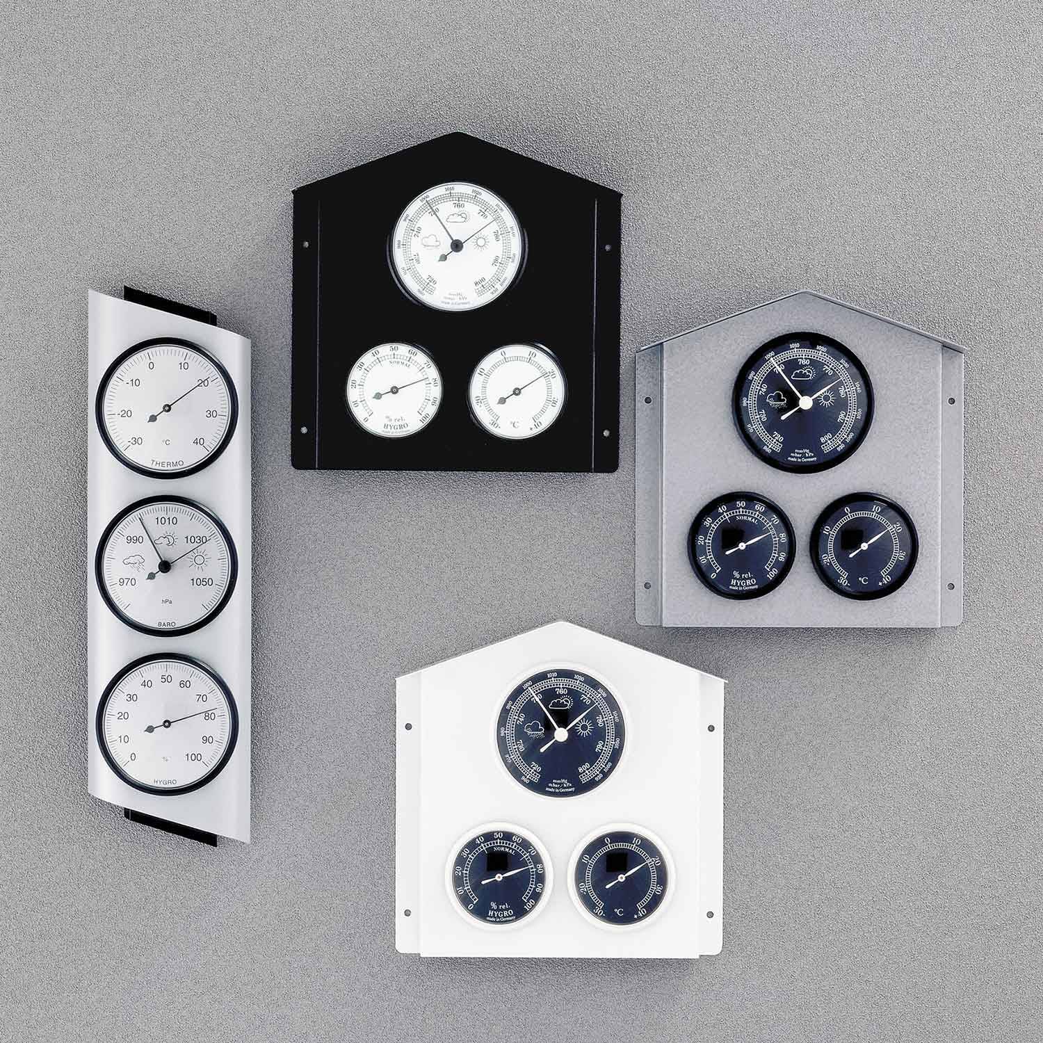Wetterstation, aus Aluminium, Hygrometer, Barometer, Thermometer, für draußen