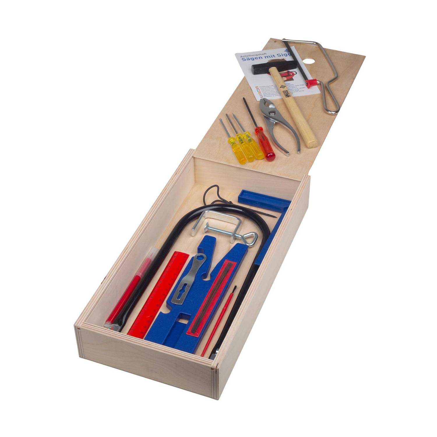 Laubsäge-Set, 23-teilig, in Holzbox, ideal im Hobbybereich oder Modellbau