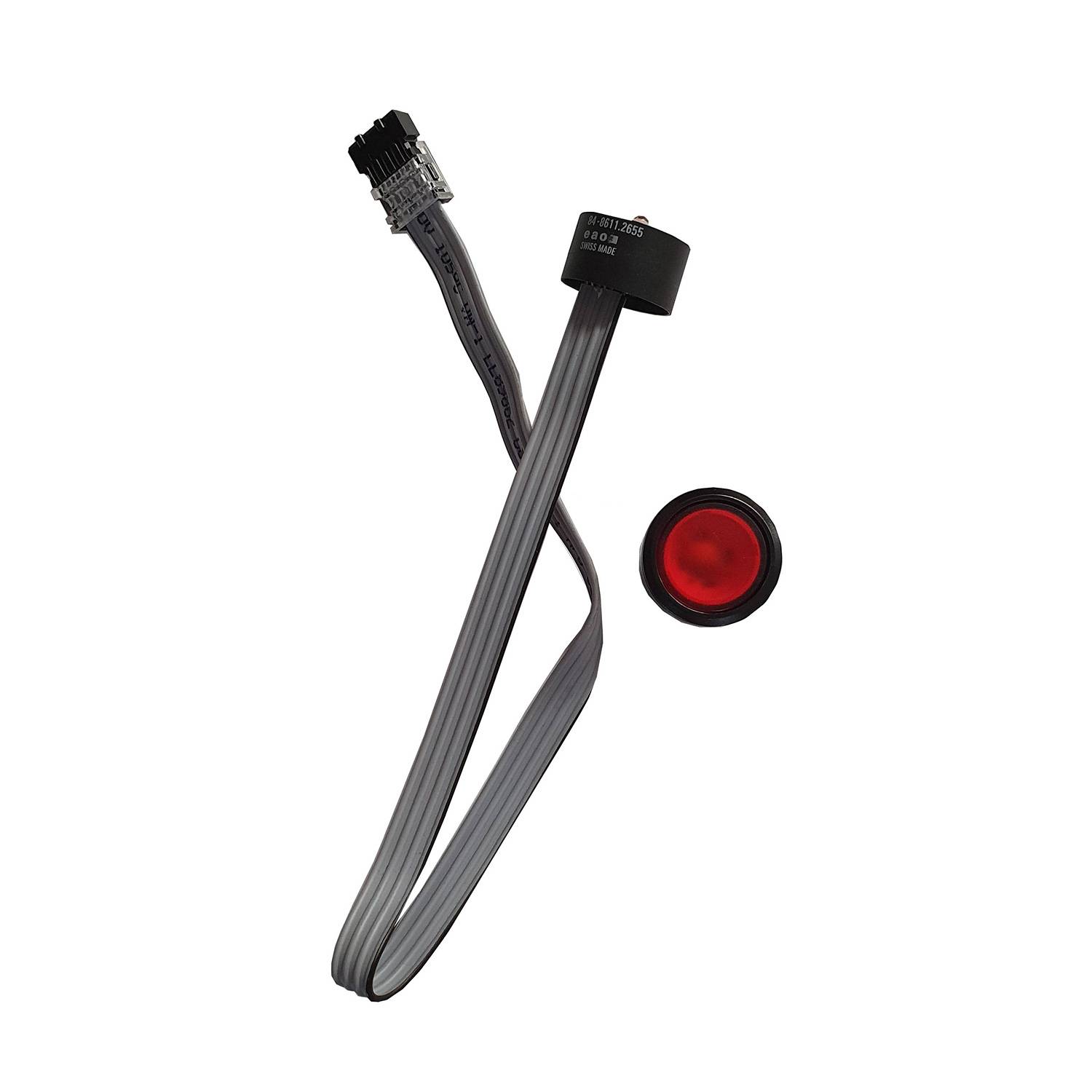 SELVA Leuchtdrucktaster (D35629_1-ZV), Einbauschalter, mit Stecker, Flachbandleitung