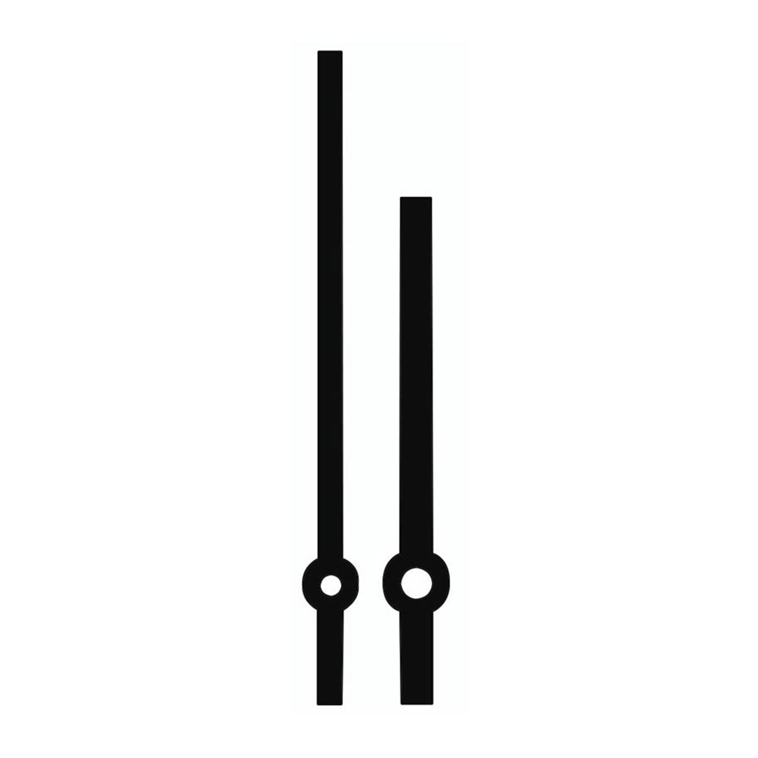 Minutenzeiger, Zeigerpaar Euronorm, Balken, Schwarz, 10 Stück, 78 mm