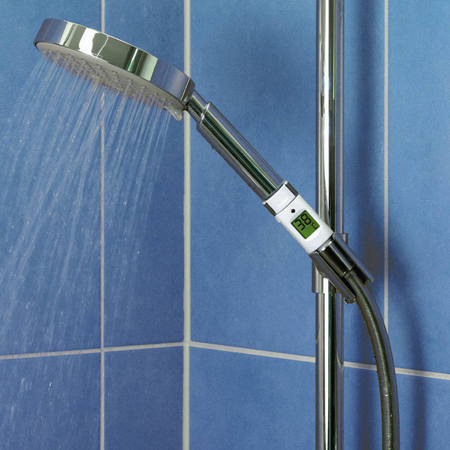TFA Duschthermometer, digital, Temperaturkontrolle, LED, Wärme einstellen