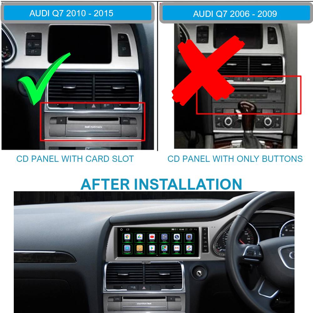 Für AUDI Q7 MMI 3G RHD 10.25" Touchscreen Android GPS Navi USB Bluetooth CarPlay