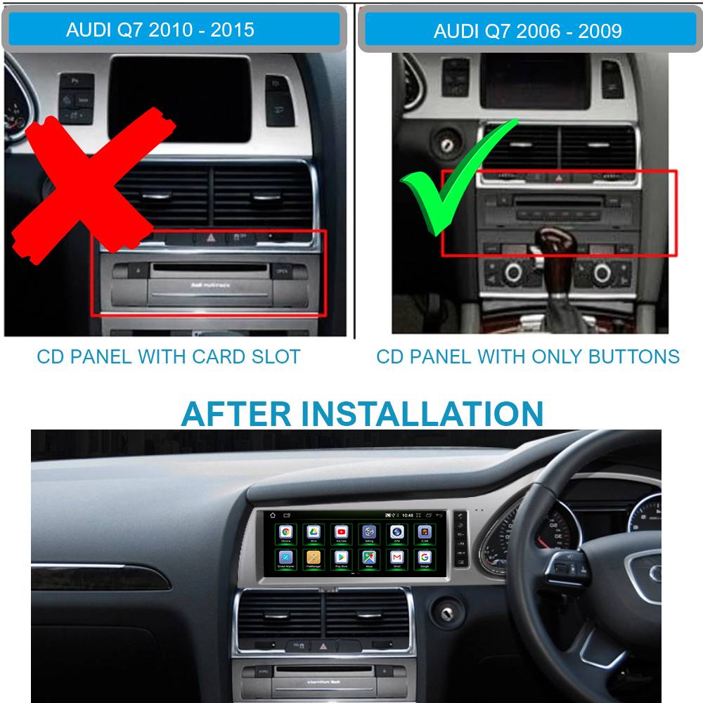 Für Audi Q7 MMI 2G HIGH RHD 10.25" Touchscreen Android GPS Navi USB CarPlay