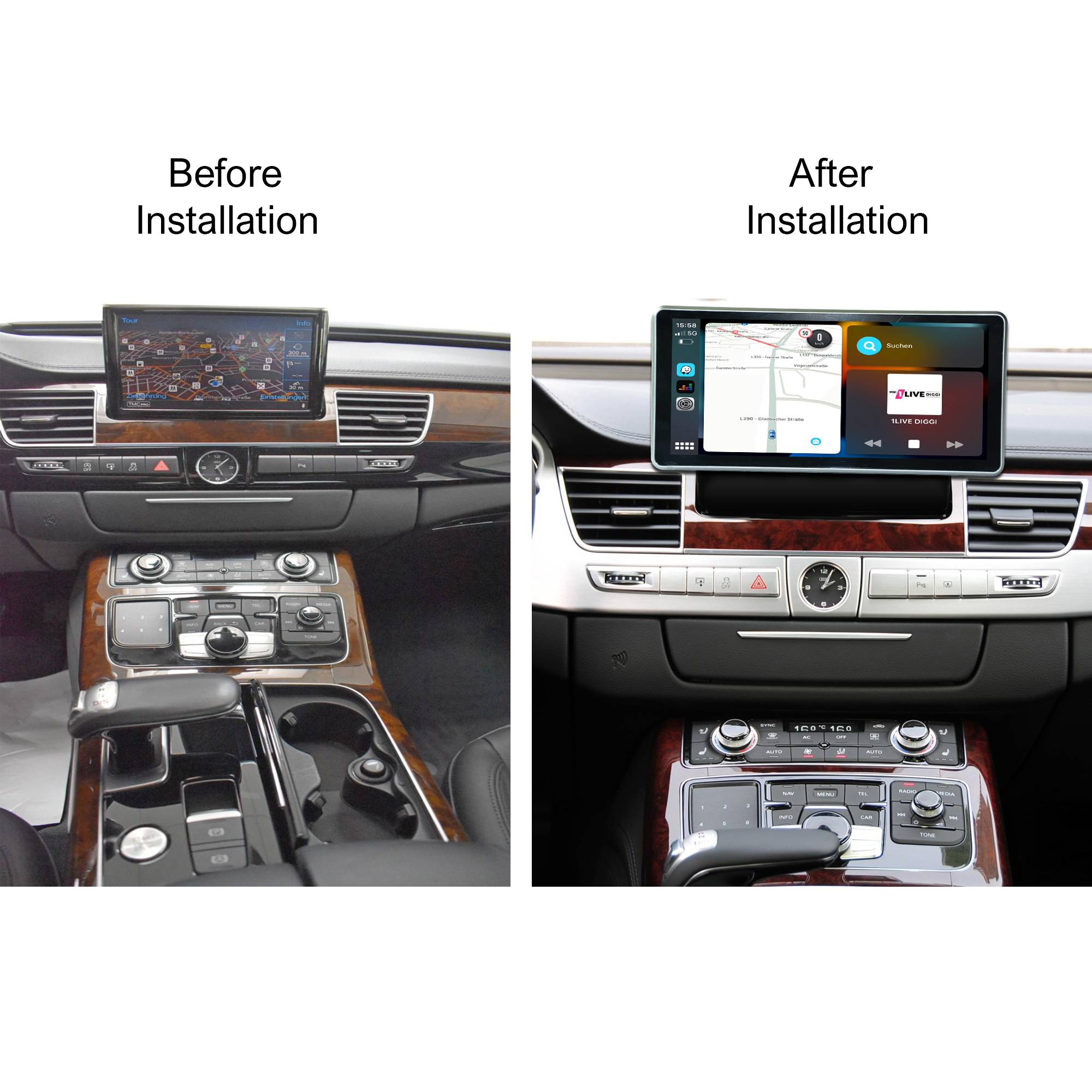 Für Audi A8 D4 4H 12,3" Touchscreen Android GPS Navigation CarPlay AndroidAuto