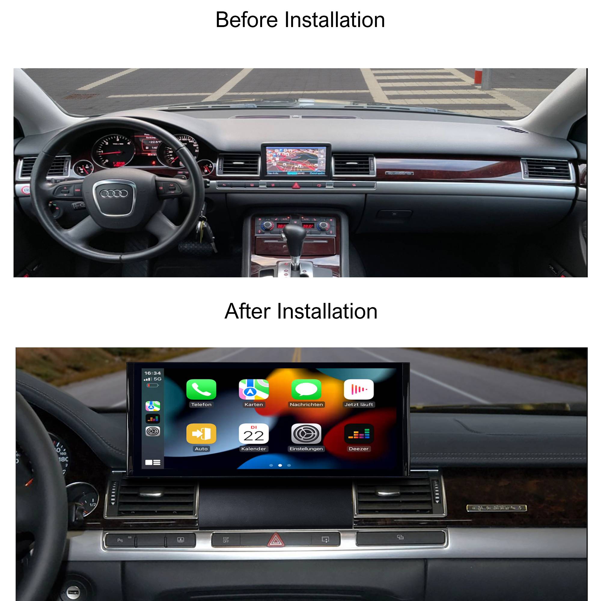 Für Audi A8 D3 4E MMI 2G 12,3" Touchscren Android GPS Navigation CarPlay