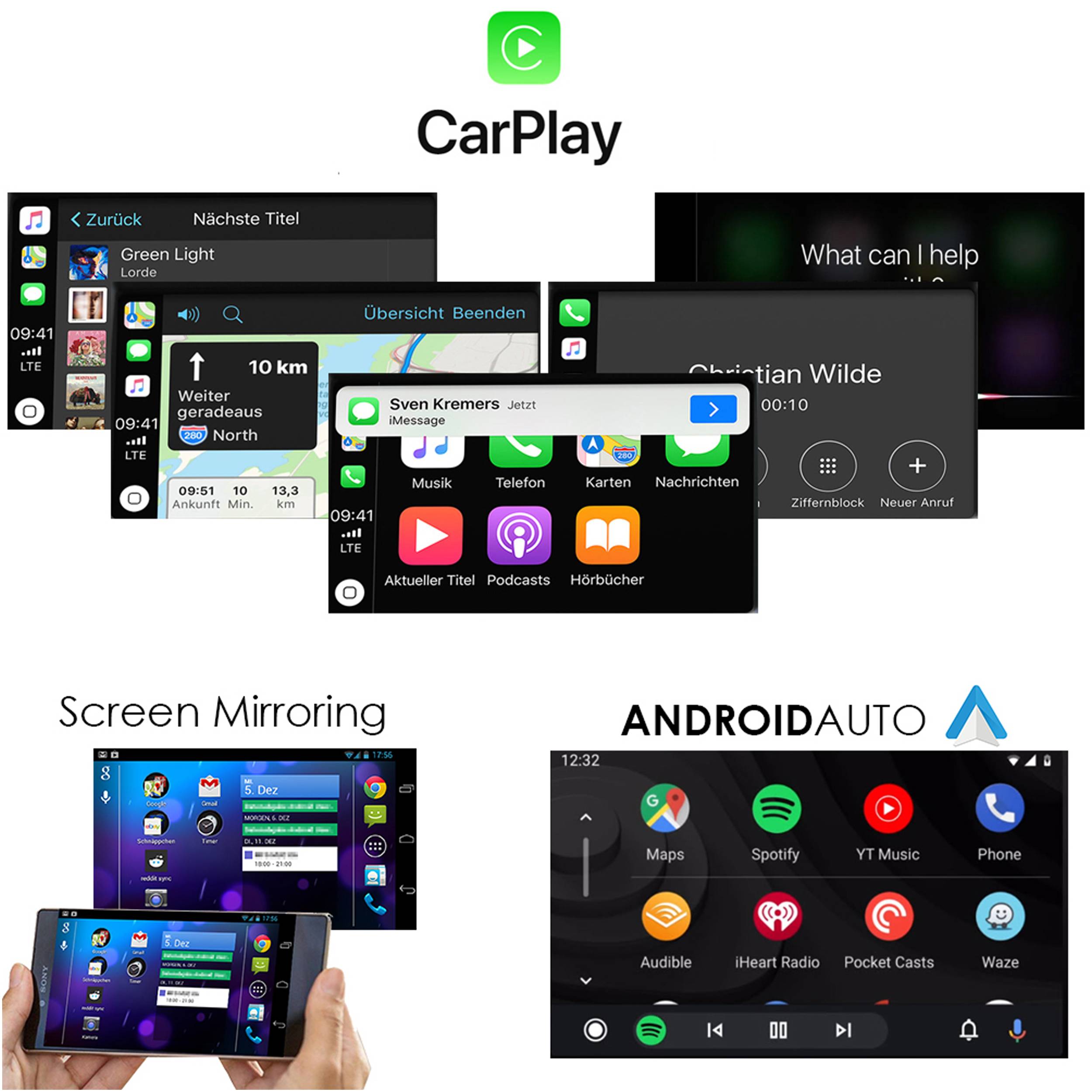 Für Audi A6 S6 A7 S7 MIB MHI2 Wireless Carplay AndroidAuto USB Interface Media