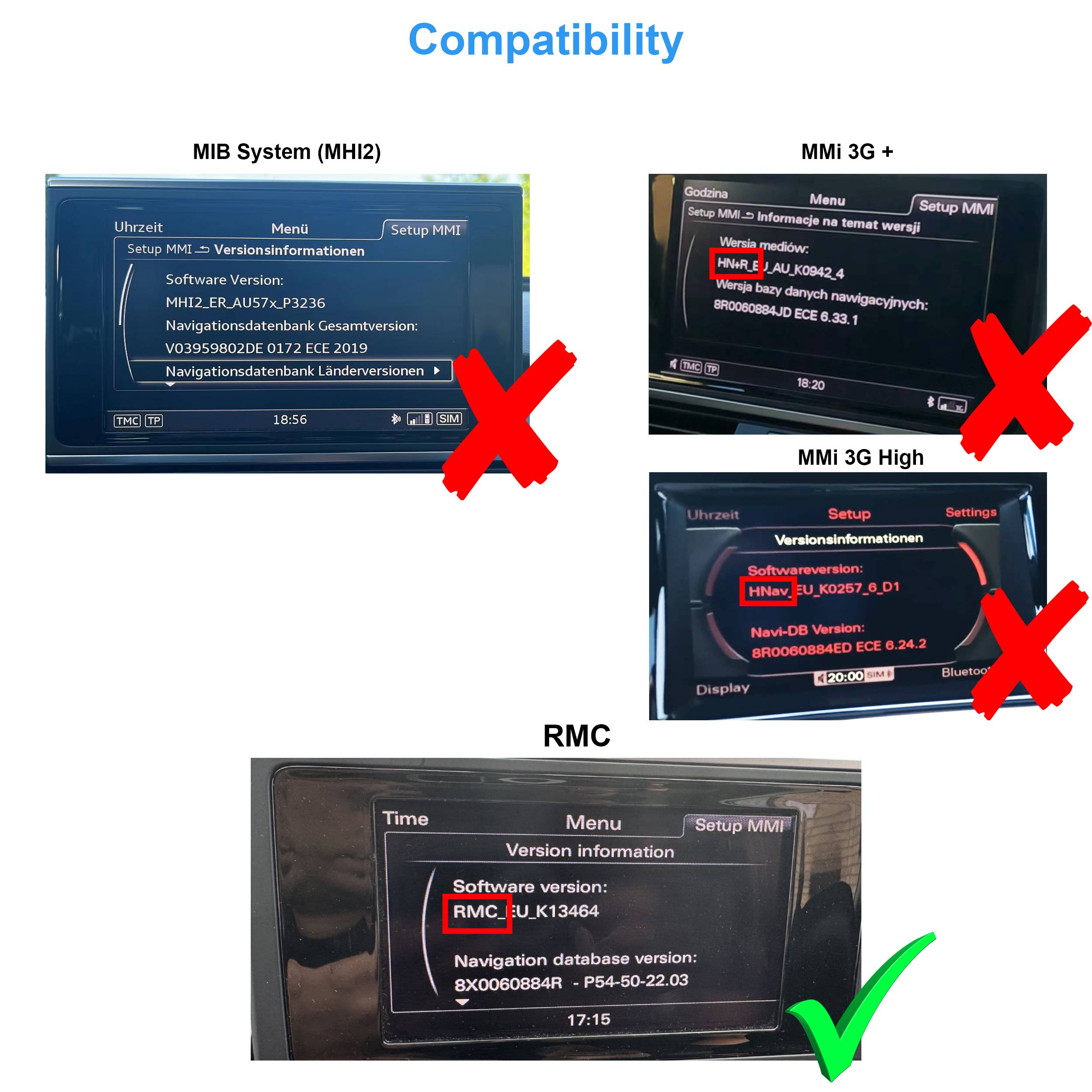 Für Audi A6 S6 A7 S7 C7 RMC Wireless Carplay AndroidAuto USB Interface Media