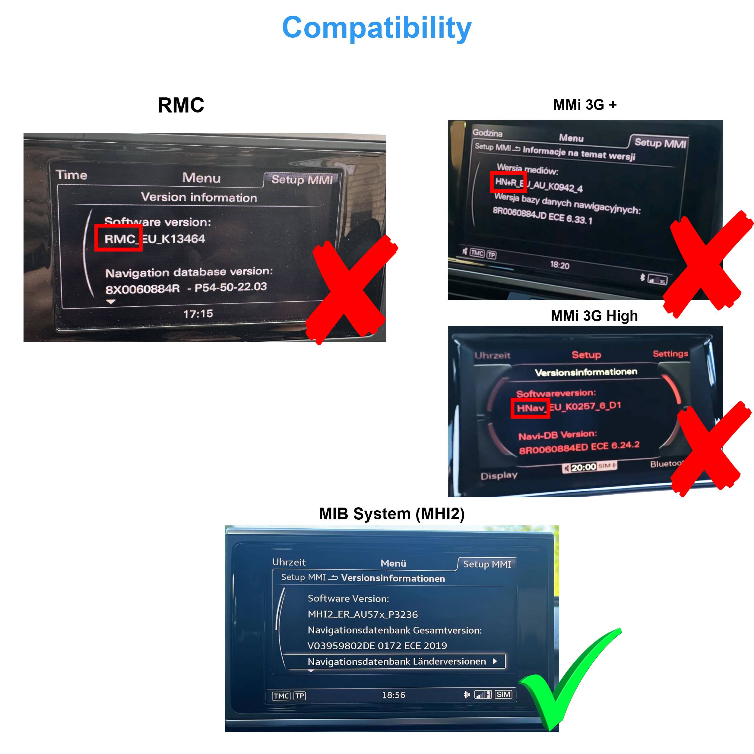 Für Audi A6 S6 A7 S7 MIB MHI2 Wireless Carplay AndroidAuto USB Interface Media