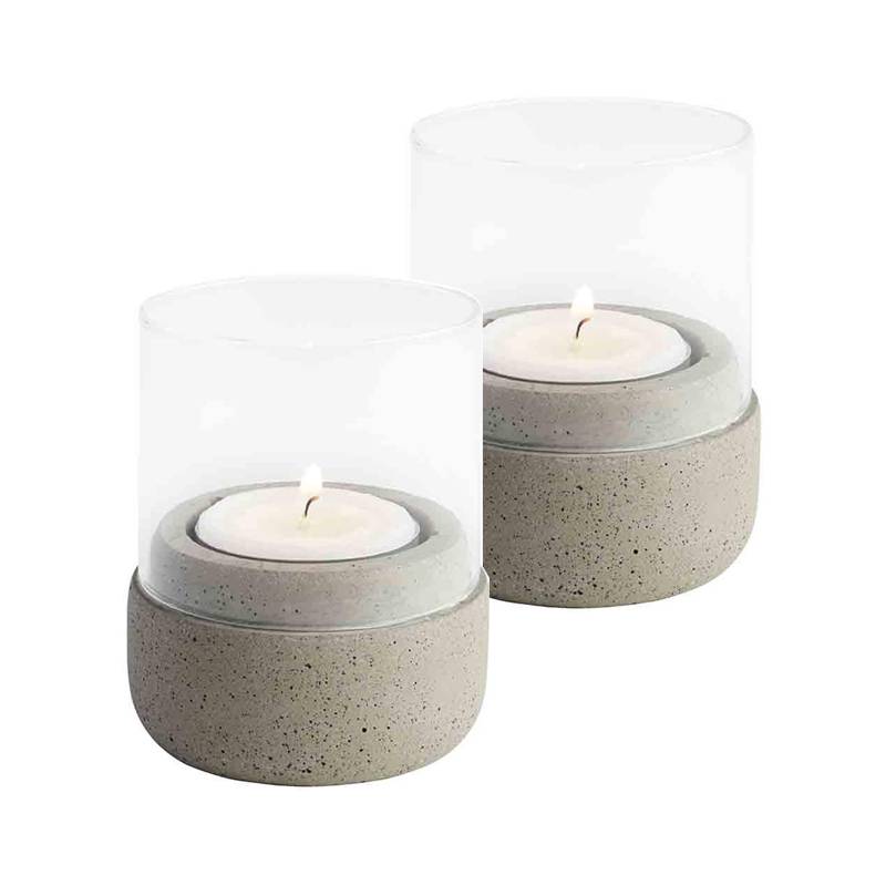 APS Windlichter ELEMENT, grau, 2er-Set