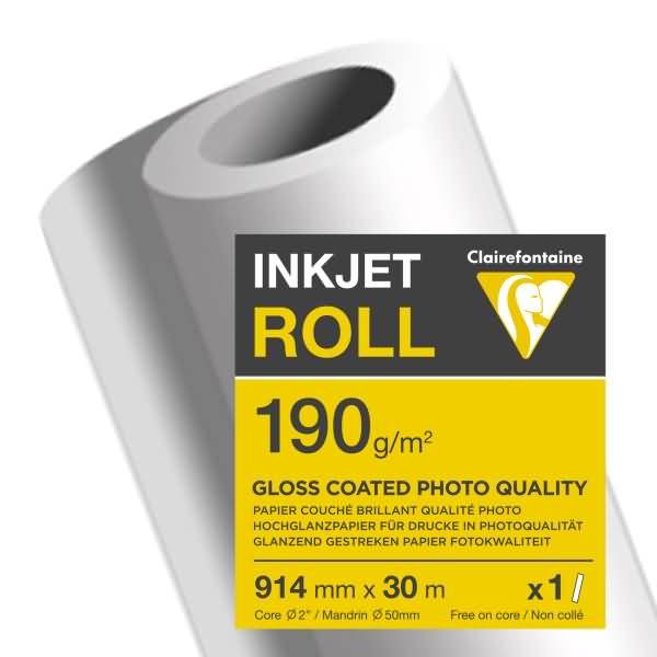 Rolle Clairefontaine Inkjet-Papier mit Etikett „INKJET ROLL