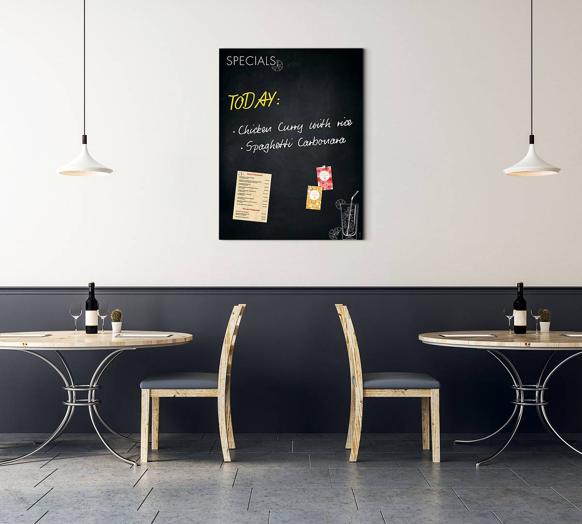 SIGEL Glas-Magnettafel Artverum - Design Happy Hour - 90 x 120 cm - schwarz, weiß - Sicherheitsglas - TÜV-geprüft