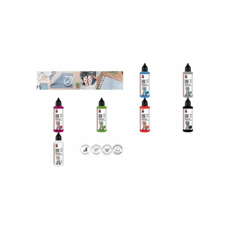 Marabu Textilfarbe Sock Stop, 90 ml, rot