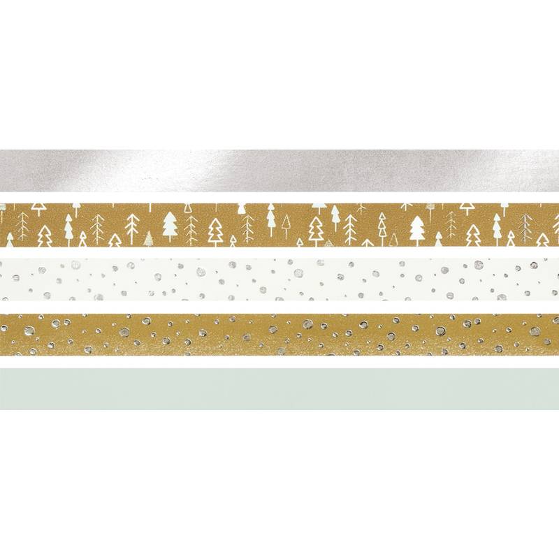 HEYDA Deko-Klebeband Mini "Bäume", silber / natur