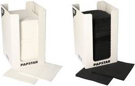 PAPSTAR Cocktail-Servietten ''PUNTO'', 200 x 200 mm, schwarz Tissue, 2-lagig, 1/4 Falz, mit Punkt auf Punkt Mikro