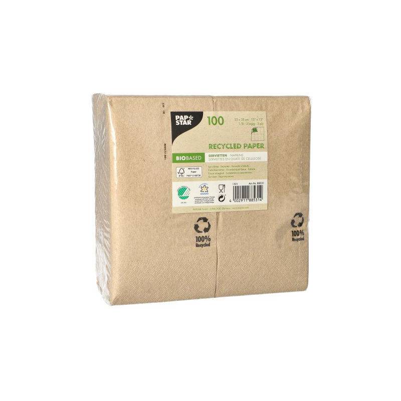 PAPSTAR Bistro-Servietten, 330 x 330 mm, 3-lagig, natur