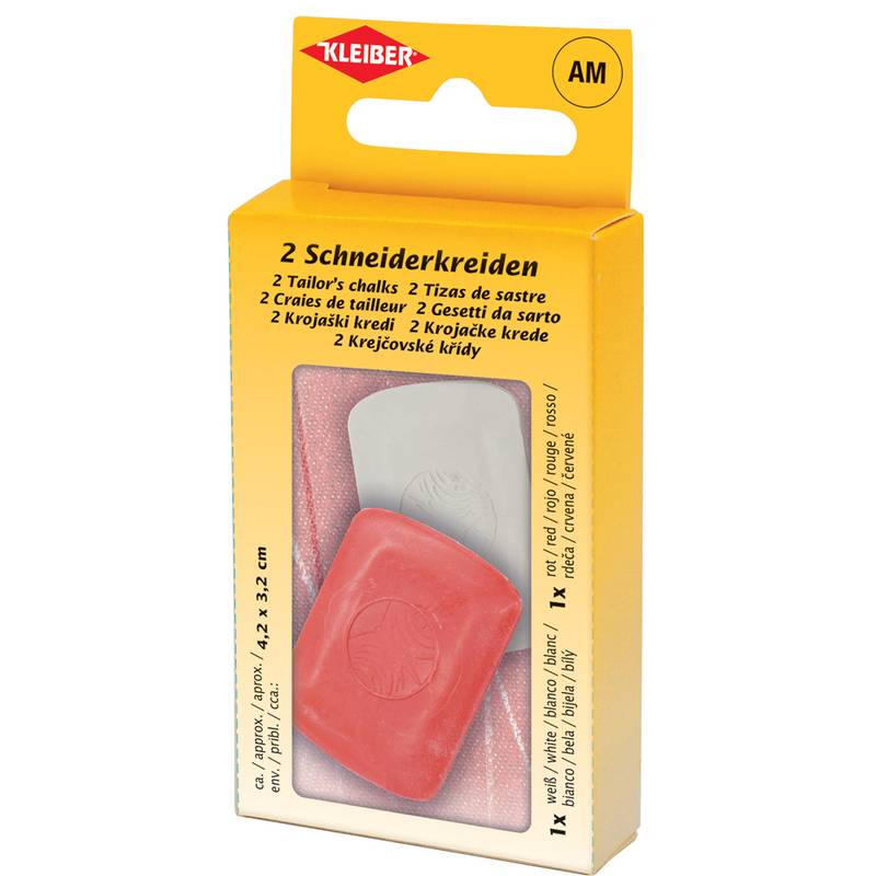 KLEIBER Schneiderkreide, 2er Set, weiß/rot