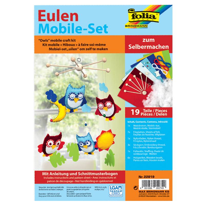 folia Mobile-Set "Eulen", 19-teilig