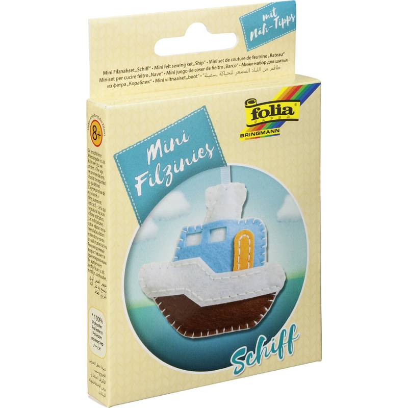 folia Mini Filz-Nähset "Filzinies", 10-teilig, Schiff