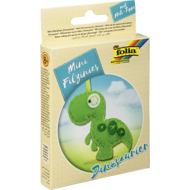 folia Mini Filz-Nähset "Filzinies", 12-teilig, Dinosaurier