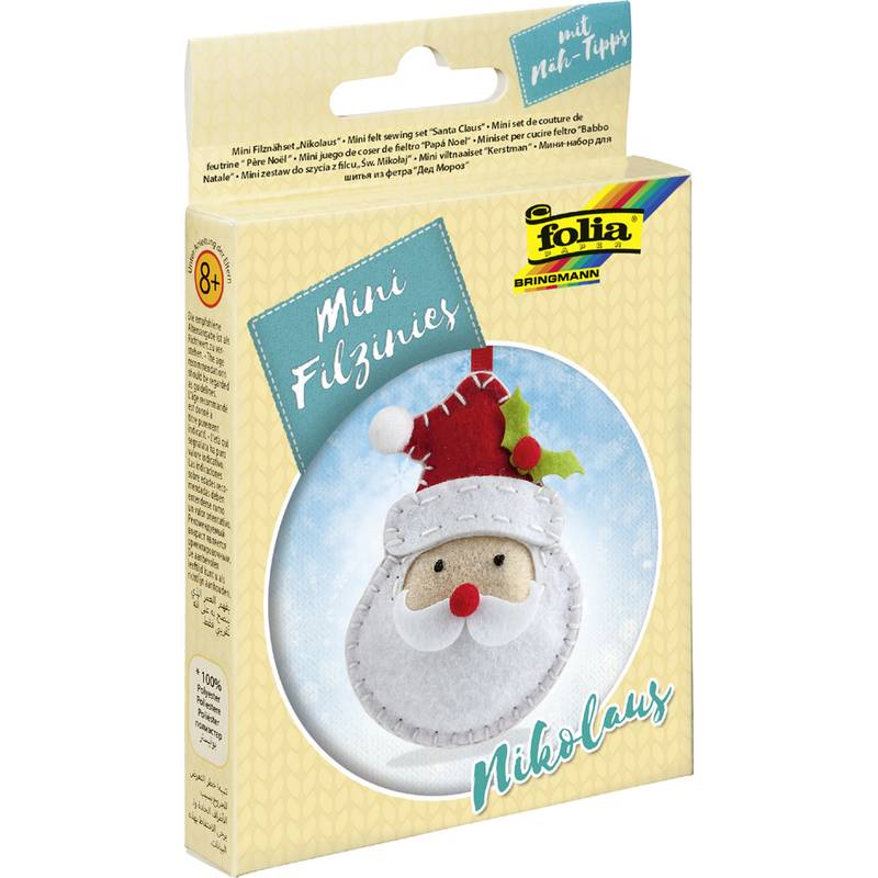 folia Mini Filz-Nähset "Filzinies", 14-teilig, Nikolaus