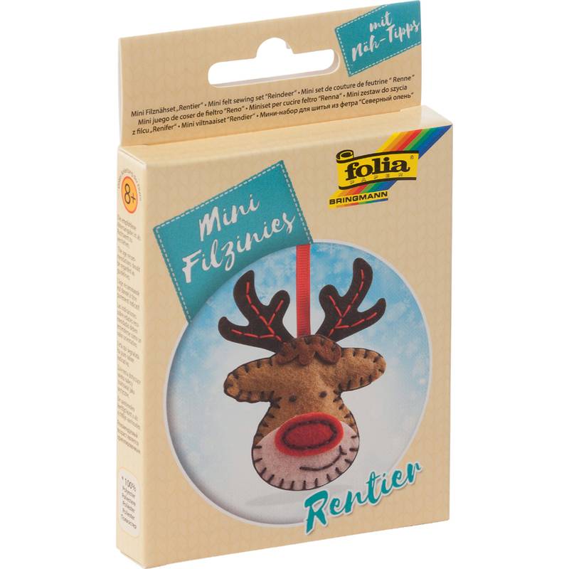folia Mini Filz-Nähset "Filzinies", 11-teilig, Rentier