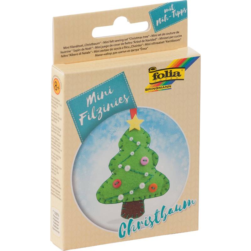 folia Mini Filz-Nähset "Filzinies", 21-teilig, Christbaum