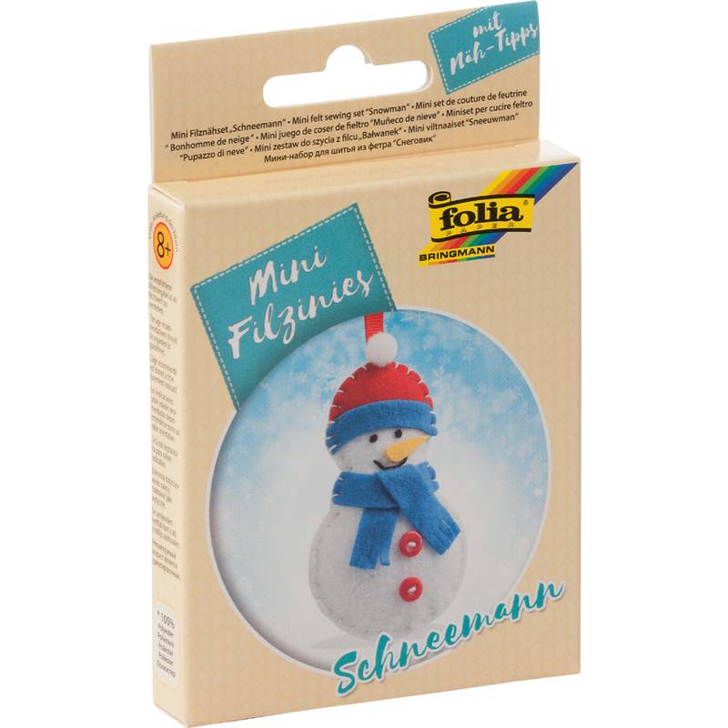 folia Mini Filz-Nähset "Filzinies", 14-teilig, Schneemann
