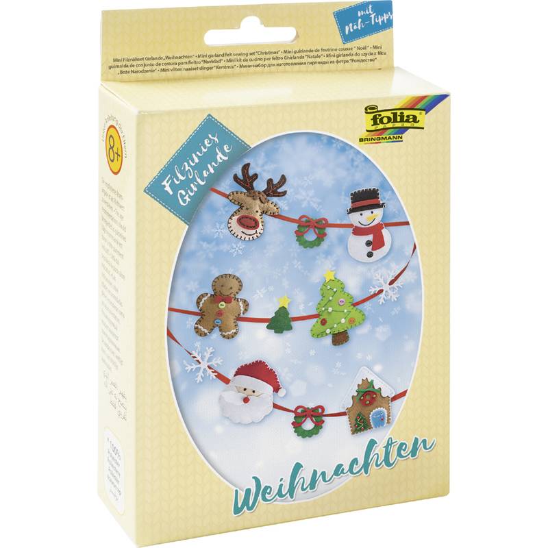 folia Mini Filz-Nähset "Filzinies" Girlande Weihnachten