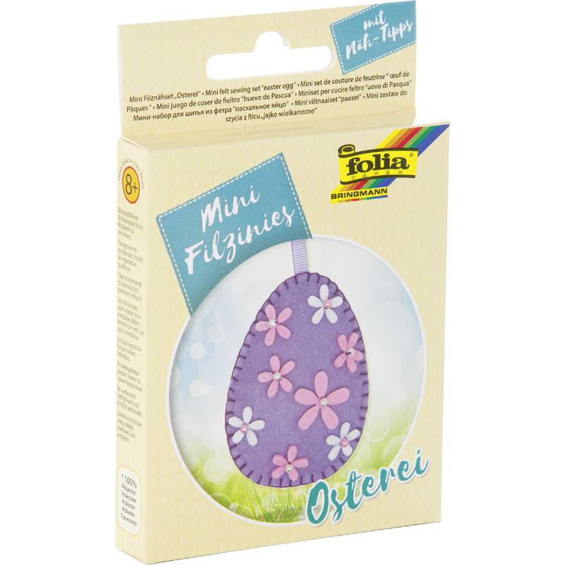 folia Mini Filz-Nähset "Filzinies", 22-teilig, Osterei