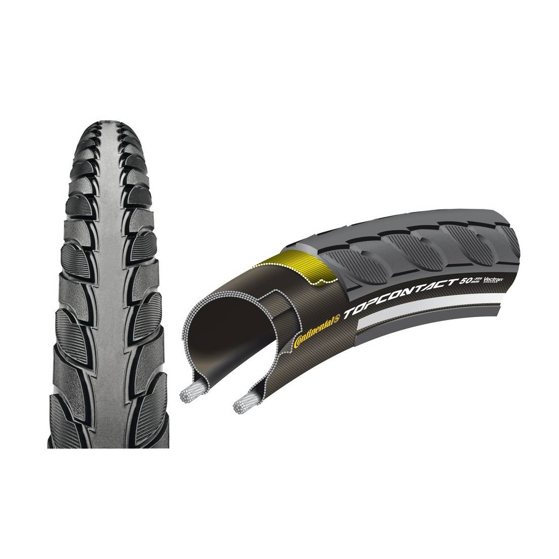 Continental Reifen Conti Top Contact II faltbar 32x1 1/4 x 1 3/4" 32-622 schwarz Reflex, schwarz