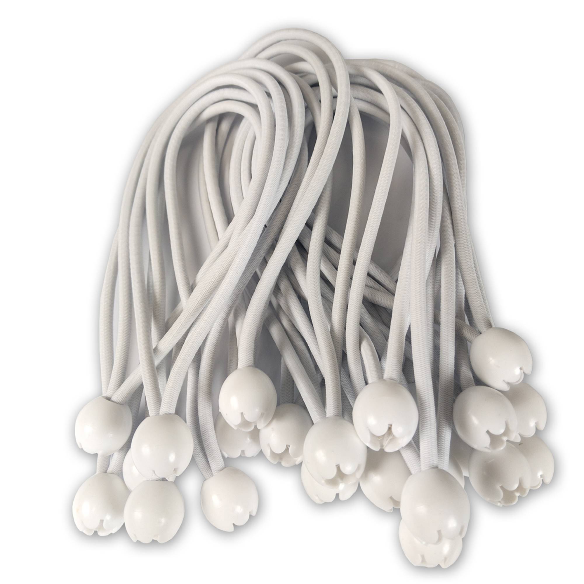 Dreamprint 100x Spanngummi mit Kugel 180 mm Weiß Planenspanner, Expanderschlingen, Planenhalter, Planengummi, Gummispanner, Zeltgummi, Expander für