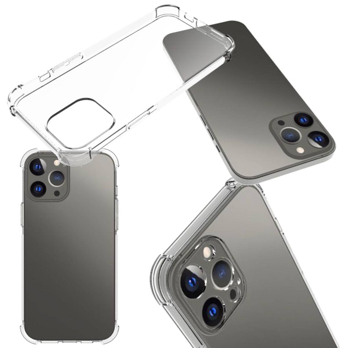 Für Apple iPhone 13 Pro Max Handy Tasche Transparent Schock Hülle Etuis Cover Neu