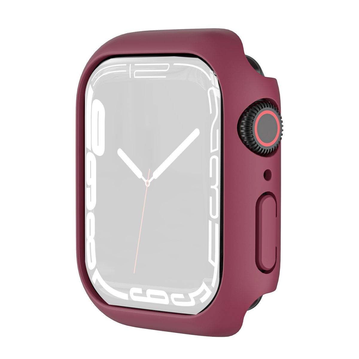 Für Apple Watch Serie 9 8 7 45mm Schock TPU Silikon Hülle Dunkel Rot