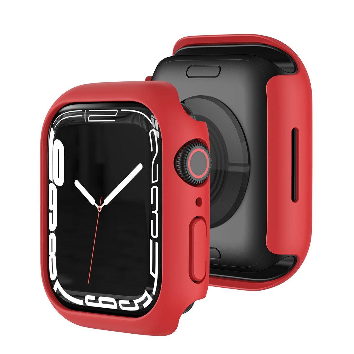 Für Apple Watch Serie 9 8 7 45mm Schock TPU Silikon Hülle Cover Rot