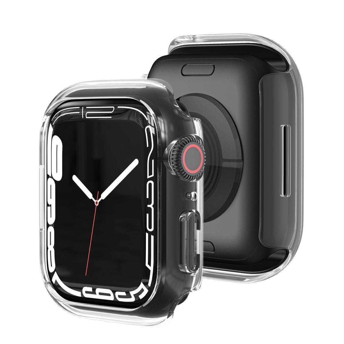Für Apple Watch Serie 9 8 7 45mm Schock TPU Silikon Hülle Transparent