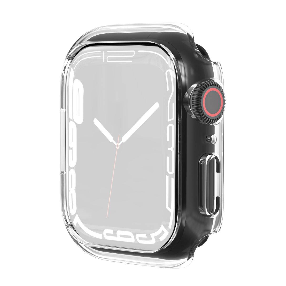Für Apple Watch Serie 9 8 7 45mm Schock TPU Silikon Hülle Transparent