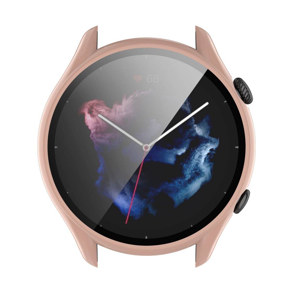 Für Amazfit GTR 3 / GTR 3 Pro 2 in 1 Shockproof TPU Silikon Hülle Cover + H9 Hart Glas Pink