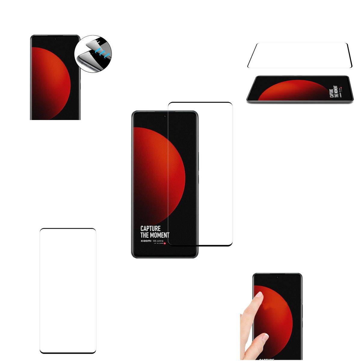 Für Xiaomi 12 Ultra 4D Premium 0,3 mm H9 Hart Glas Schwarz Folie Schutz Hülle Neu