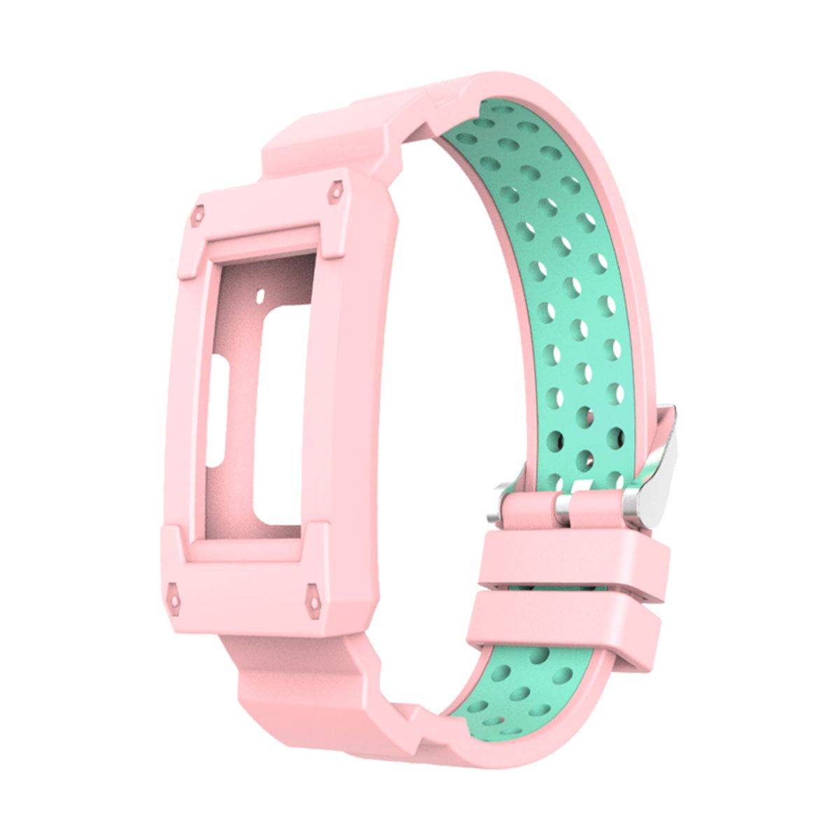 Für Fitbit Charge 6 / 5 / 4 / 3 Silikon Armband mit Gehäuse-Schutz