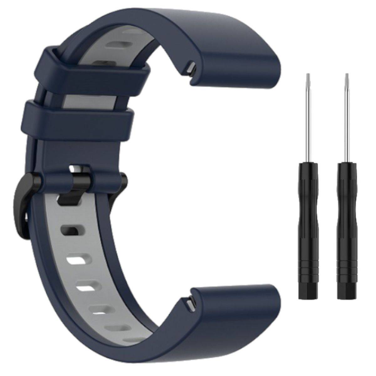 Für Garmin Fenix 6 / 6 Pro Kunststoff / Silikon Armband-Schutz Watch Uhr Blau-Grau Ersatz Arm Band
