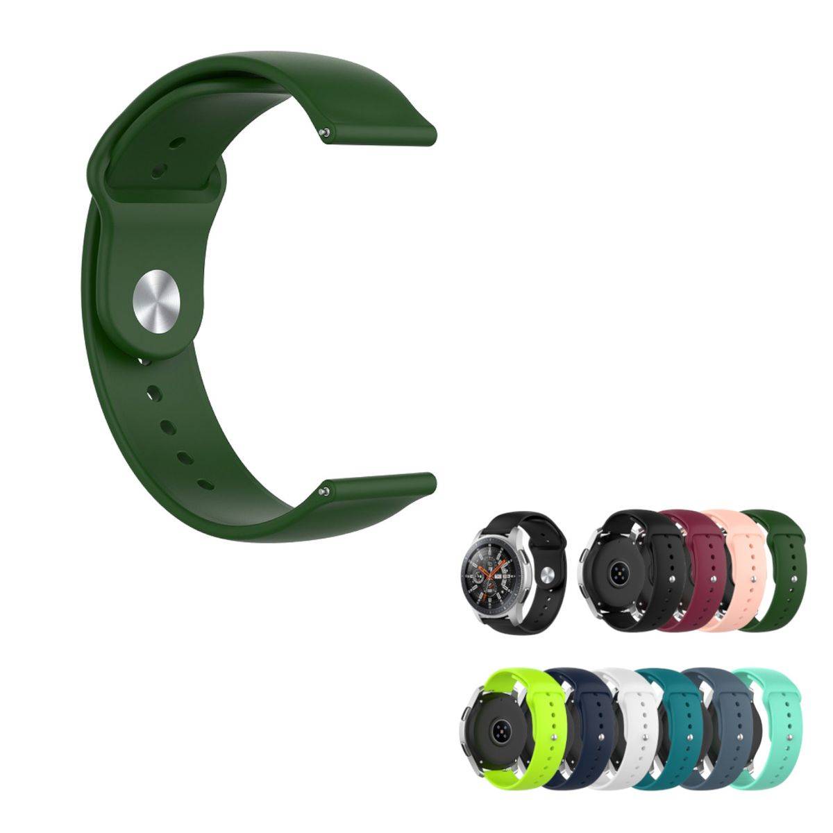 Für HONOR Magic Watch 2 46mm Uhr Kunststoff / Silikon Armband Ersatz Arm Band Navy-Grün
