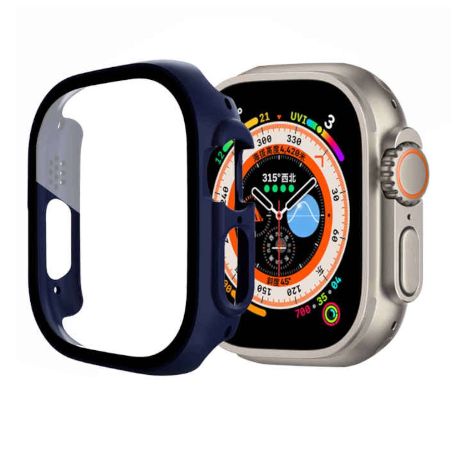 Smartwatch Hülle + 9H Schutzglas für Apple Watch Ultra 4 / 3 / 2 / 1 49mm Cover