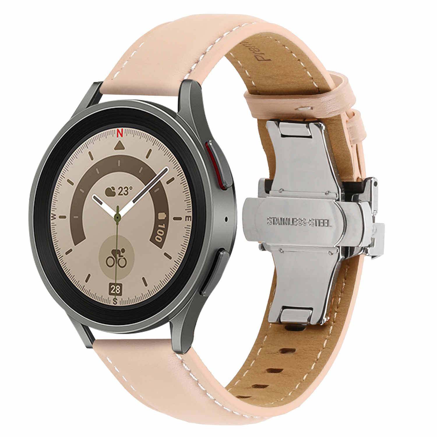 Für Samsung Galaxy Watch FE 6 5 4 Normal Pro Classic Leder Armband